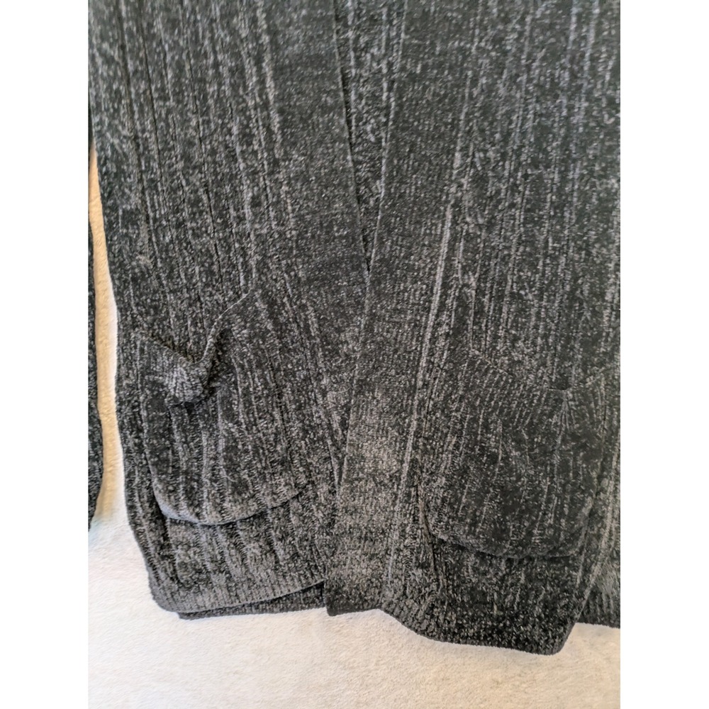 Matty M Cardigan Women's Medium Black Open Front Chenille Knit Pockets - Picture 2 of 9